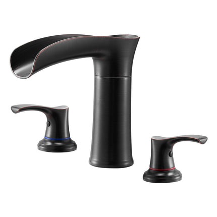 Roman Tub Faucet, 3-Hole Waterfall, 2-Handle ORB