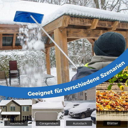 Stogo sniego valytuvas su ratukais ir plastikiniu sniego peiliu, stogo sniego valytuvo sniego kastuvas