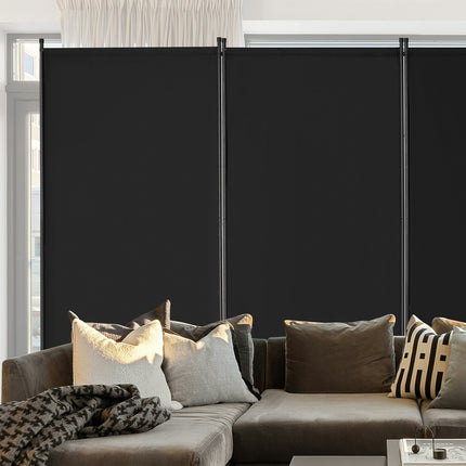 Room Divider, 4-Panel Folding Privacy Screen, Black