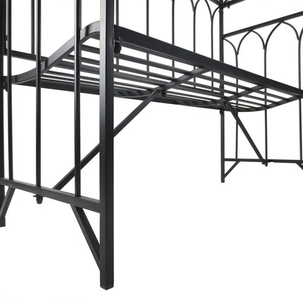Rožių Arka Su Suoliuku, Rožių Suoliukas, Pavėsinės Suoliukas, Filosofo Suoliukas, Grotelės, Sodo Suoliukas, Metalinis, Juodas, 115 X 50 X 203 Cm