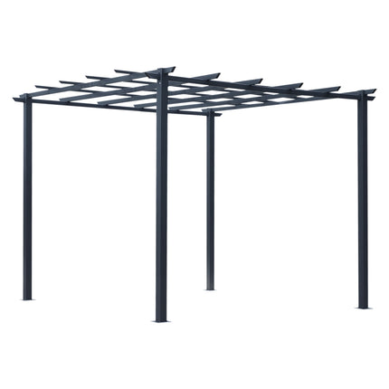Rožių paviljono stabili augalų arka kaip grotelės, sodo paviljonas, atsparus oro sąlygoms, metalinis, juodas, 2,97 x 2,95 x 2,3 m