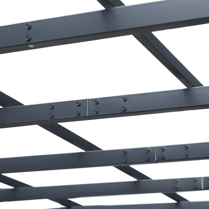 Rožių paviljono stabili augalų arka kaip grotelės, sodo paviljonas, atsparus oro sąlygoms, metalinis, juodas, 2,97 x 2,95 x 2,3 m