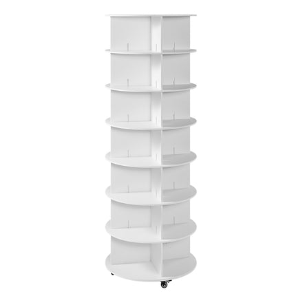 Rotating Shoe Rack, 7-Tier 360 Carousel With Wheels