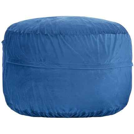 Round Bean Bag Chair, Washable Velvet Cover, Blue