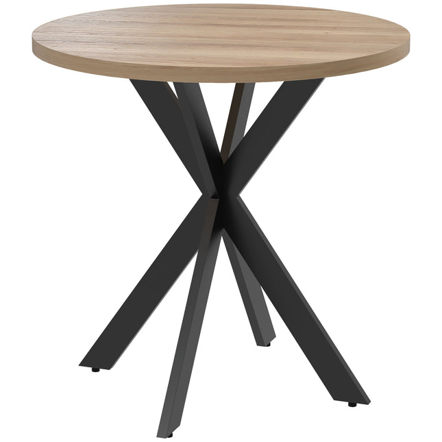 Apvalus valgomojo stalas, 75 cm, 2-4 vietos, rudas MDF