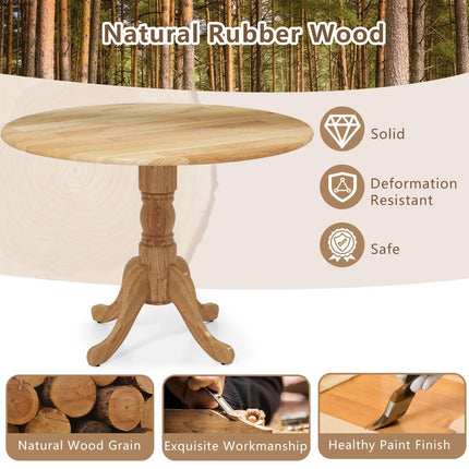 Round Dining Table, Rubber Wood, 40-Inch, Seats 4
