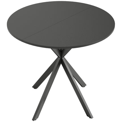 Apvalus valgomojo stalas, medžio imitacijos, 80 cm, reguliuojamo aukščio kojelės
