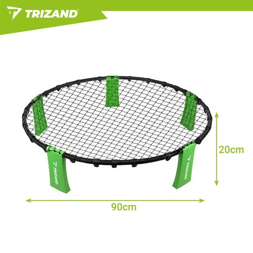 „Roundnet“ mini tinklinio rinkinys su 3 kamuoliukais ir pompa