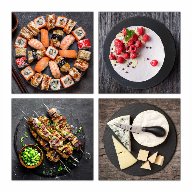 Round slate tiles in sets of 6