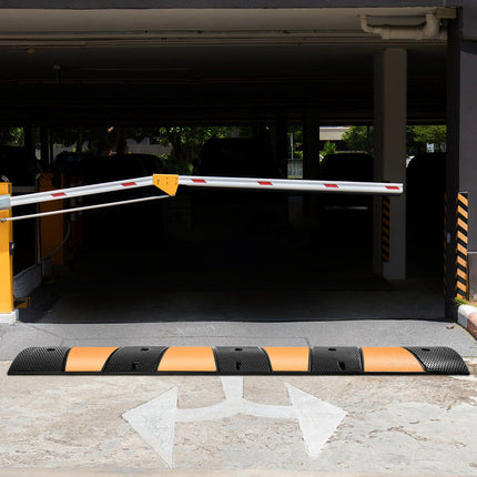 Rubber Speed Bump, 6 ft 2-Channel Cable Protector Ramp