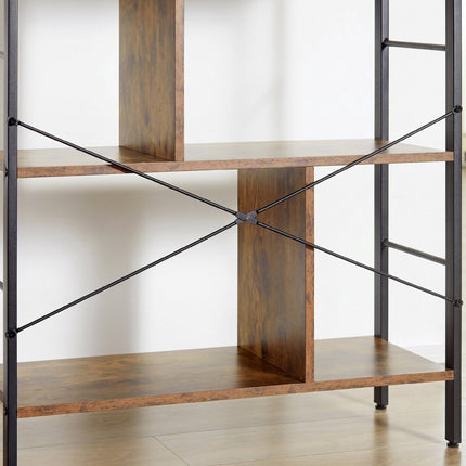 Ruda, 5 aukštų knygų lentyna, metalinis rėmas, 77x30x157,5 cm