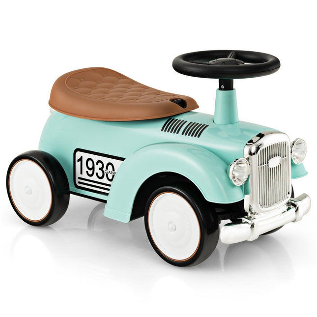„Rutcshauto“ važiuojamoji transporto priemonė su daiktadėže ir apsauga nuo apvirtimo, vaikiška transporto priemonė su vairu, 58 x 27 x 34 cm, žalia