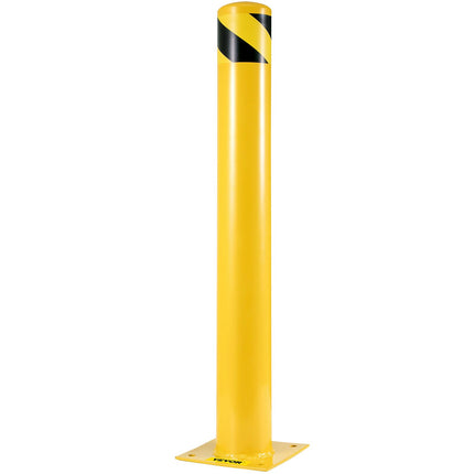 Safety Bollard, 42 in x 5.5 in Steel, Yellow, 4 Bolts