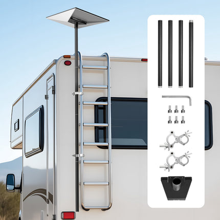 Satellite Dish RV Ladder Mount, 360 Adjustable, Steel