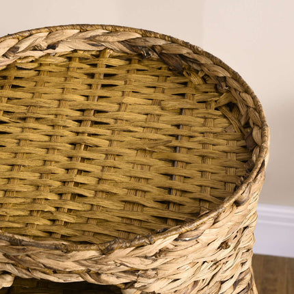 Cat Tower with 3 levels, cushioned, 73 cm - Water hyacinth
