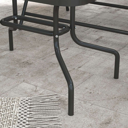 Sėdimų vietų grupė, 4 dalių sodo baldų komplektas, sulankstomas sėdimų vietų komplektas, kurį sudaro 1 stalas, 2 kėdės, 1 dvivietė sofa, balkono baldų komplektas, metalas, ruda