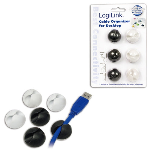 Self-adhesive cable holder 6-pack