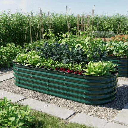 Semi-Circular Metal Planter, Weatherproof Raised Bed