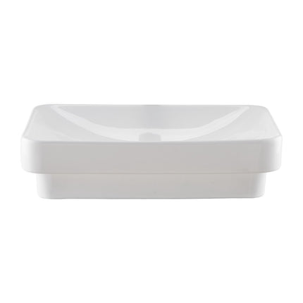 Semi-Recessed Bathroom Sink, White Ceramic 490x305mm