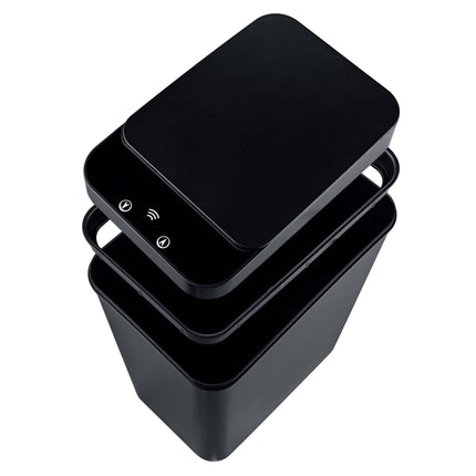 Sensorinių virtuvės šiukšliadėžių rinkinys, 9 l ir 15 l, juodas, automatinis