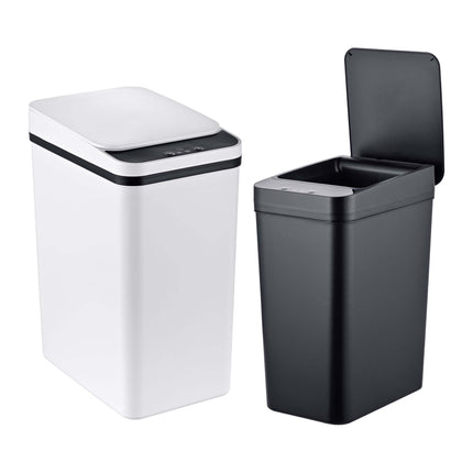 Sensorinių virtuvės šiukšliadėžių rinkinys, 9 l ir 15 l, juodai baltas