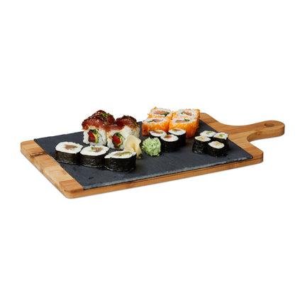 Serving tray with slate plate