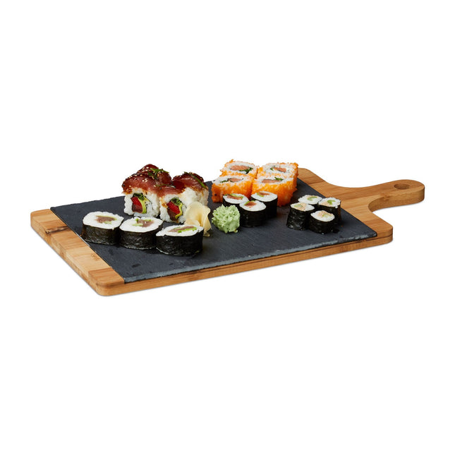 Serving tray with slate plate