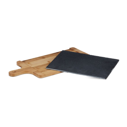 Serving tray with slate plate