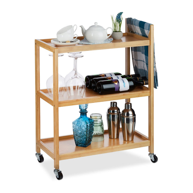 Serving trolley bamboo