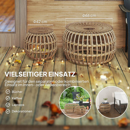 Garden table in polyrattan, round, weatherproof