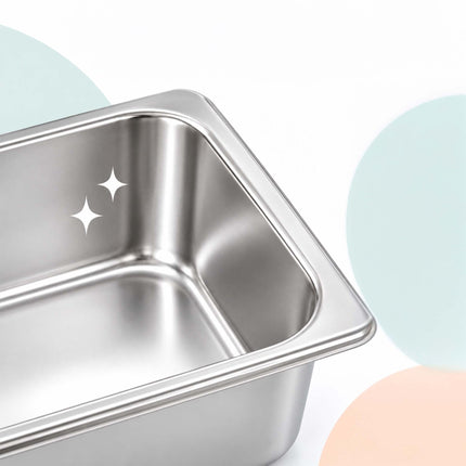 Set of 3 GN 1/4 Gastronorm Trays with Lids, 15 cm Deep, Stainless Steel