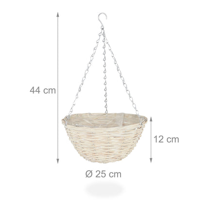 Set of 3 Small Rattan Hanging Baskets