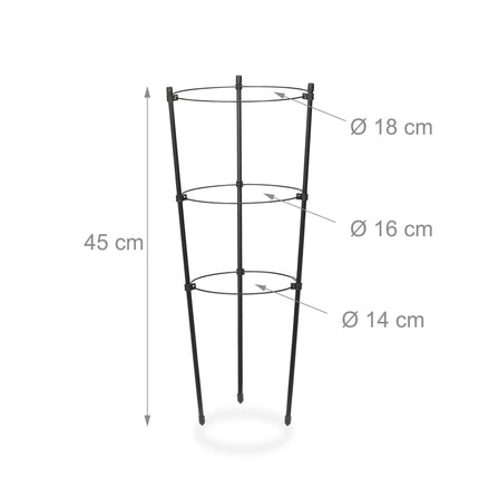 4 apvalių augalų atramų rinkinys, 45 cm