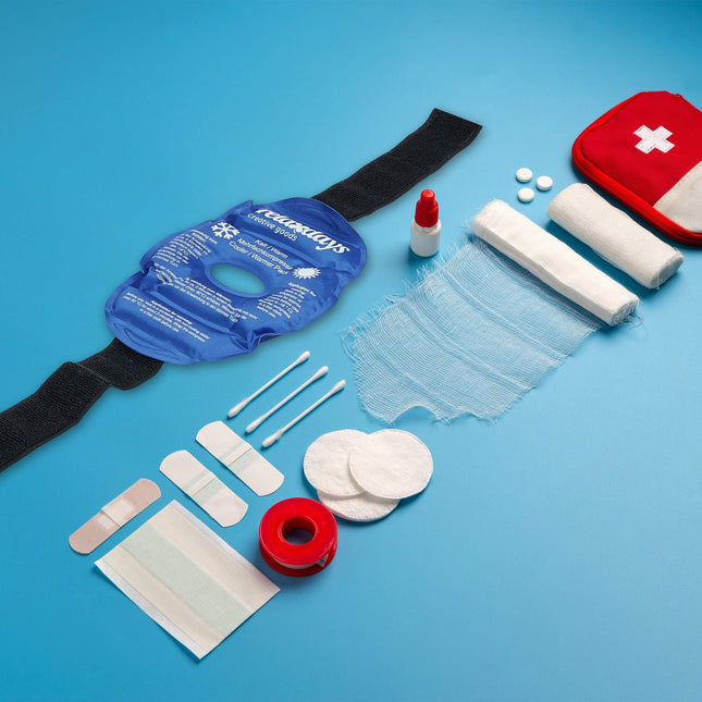 4 mėlynų Strap-On gelinių kelių apsaugų rinkinys