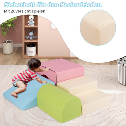 4 putplasčio žaidimų rinkinių rinkinys, laipiojimo ir ropojimo putplasčio kaladėlės, konstruktoriaus žaislų rinkinys