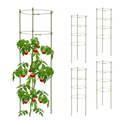 5 apvalių pomidorų grotelių rinkinys, 90 cm