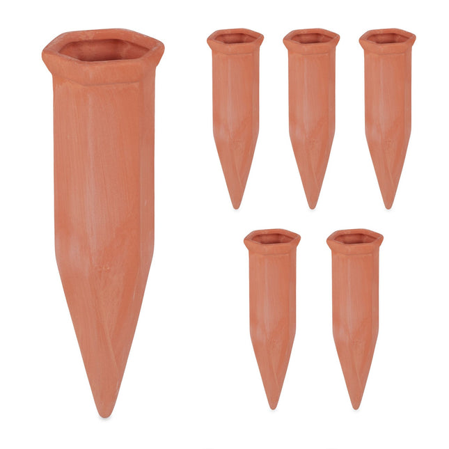 Set of 6 Clay Watering Spikes