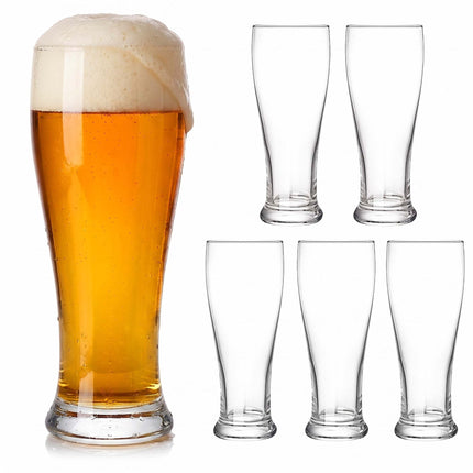 6 skaidrių alaus stiklinių rinkinys, 460 ml, galima plauti indaplovėje
