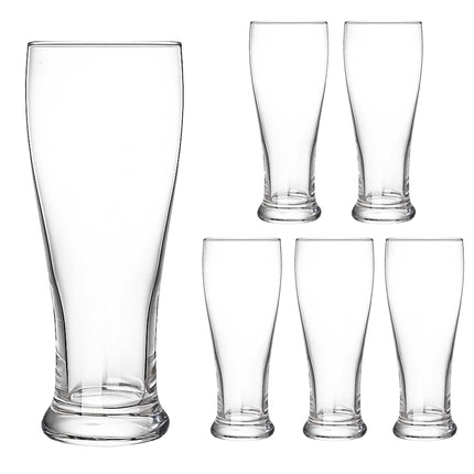 6 skaidrių alaus stiklinių rinkinys, 460 ml, galima plauti indaplovėje