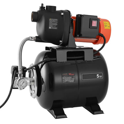 Shallow Well Jet Pump With 19 L Tank, 1.1 HP 230V
