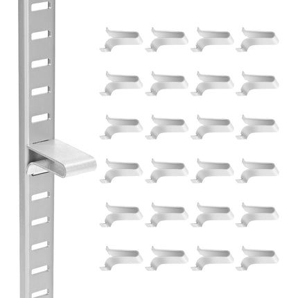 Shelf Clips, 40 Pack Adjustable Steel Pilaster, Silver