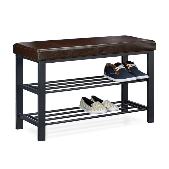 Shoe bench with padded seat