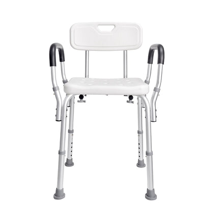 Shower Chair With Back, Adjustable Height, 350 lb, Non-Slip