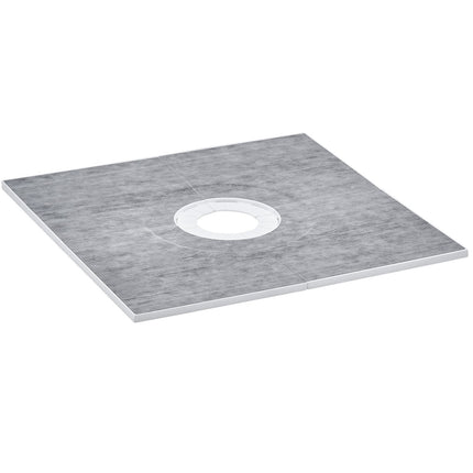 Shower Pan Kit 914x914mm, 160mm Center Drain, 2 Cloths