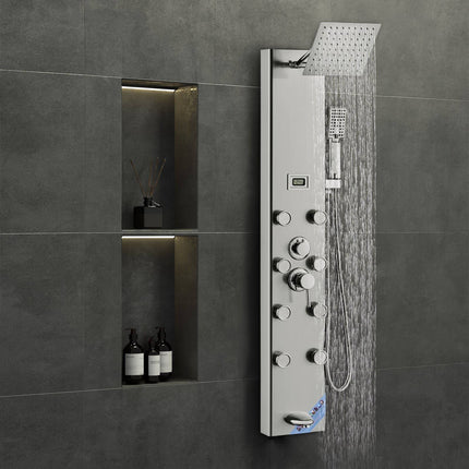 Shower Panel System, Digital Display, 8 Jets, Rainfall