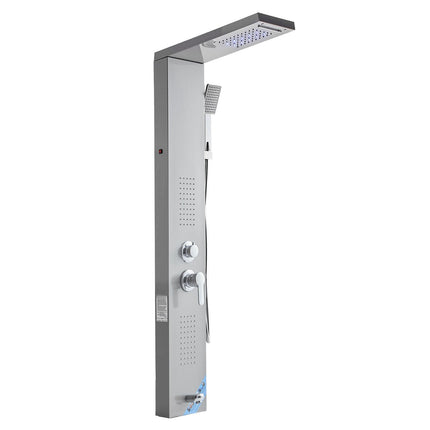 Shower Panel Tower System, 53 In Stainless Steel, LED