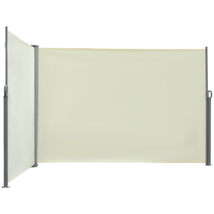Šoninė markizė, apsauganti nuo privatumo ir saulės, šoninė roleto žaliuzė, apsauga nuo UV spindulių, poliesteris, kreminė, 600 x 160 cm