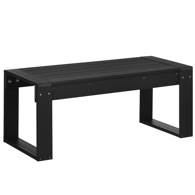Šoninis staliukas, sodo staliukas, kavos staliukas, medžio imitacijos, stačiakampis, balkonui, sodui, terasai, HDPE, juodas, 95 x 42 x 40 cm