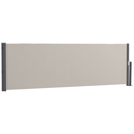 Retractable light gray garden awning 300x100cm, UV & wind protection