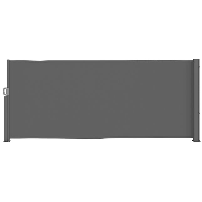 Šoninis tentas, ištraukiamas, nepermatomas, privatumo ekranas su sieniniu laikikliu, danga, šoninis sieninis tentas, sieninis tentas, apsauga nuo vėjo, 300 x 140 cm, tentas balkonui, terasai, sodui, tamsiai pilkas